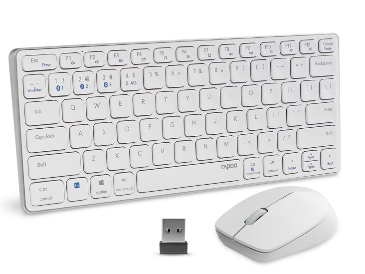 RAPOO X1800S US-White Wireless Multimedia Keyboard / Mouse Combo