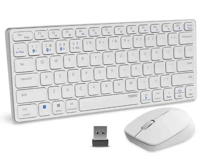 RAPOO X1800S US-White Wireless Multimedia Keyboard / Mouse Combo