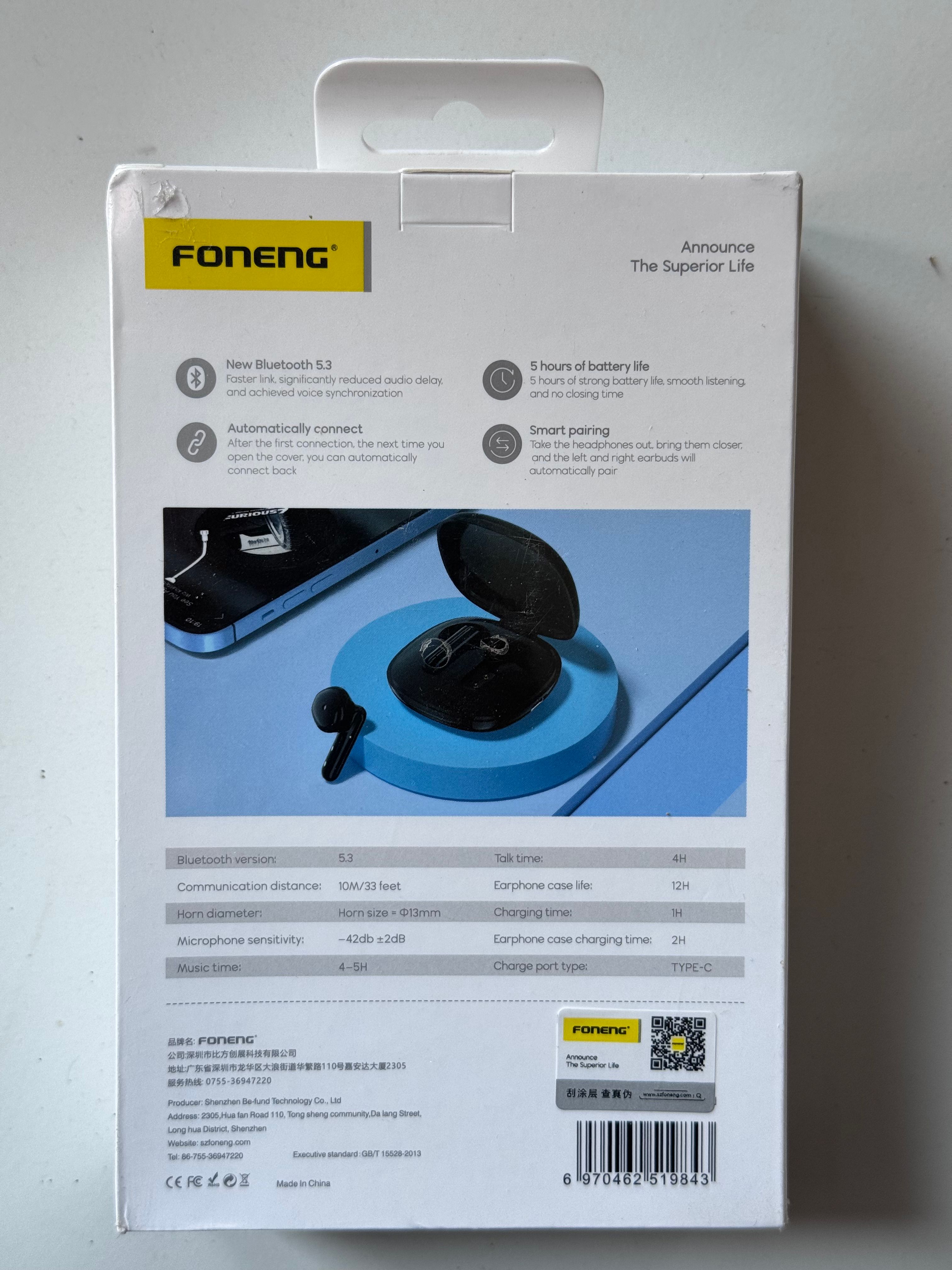 Foneng Bluetooth Earbuds BL135 view 2