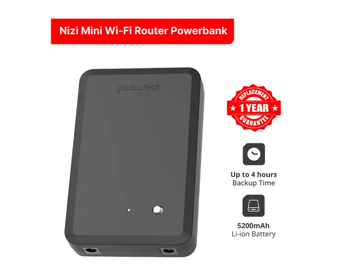 Nizi Mini Wi-Fi Router Powerbank | 5200mAh Li-ion Battery