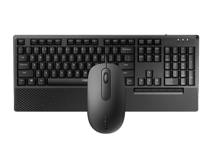 RAPOO NX1600 (Wired Optical Mouse and Keyboard Combo | Black Colour)